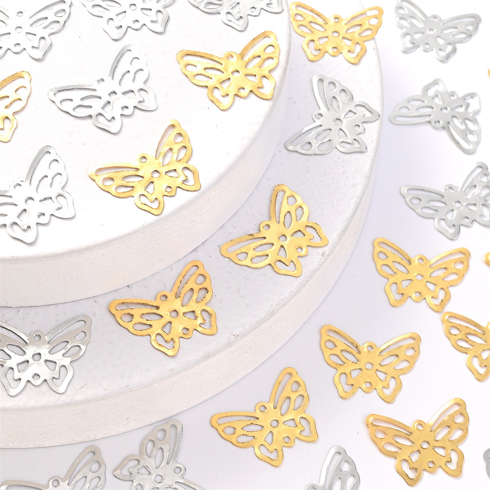 50/100PCS 16×21mm Iron Butterfly Jewelry Findings