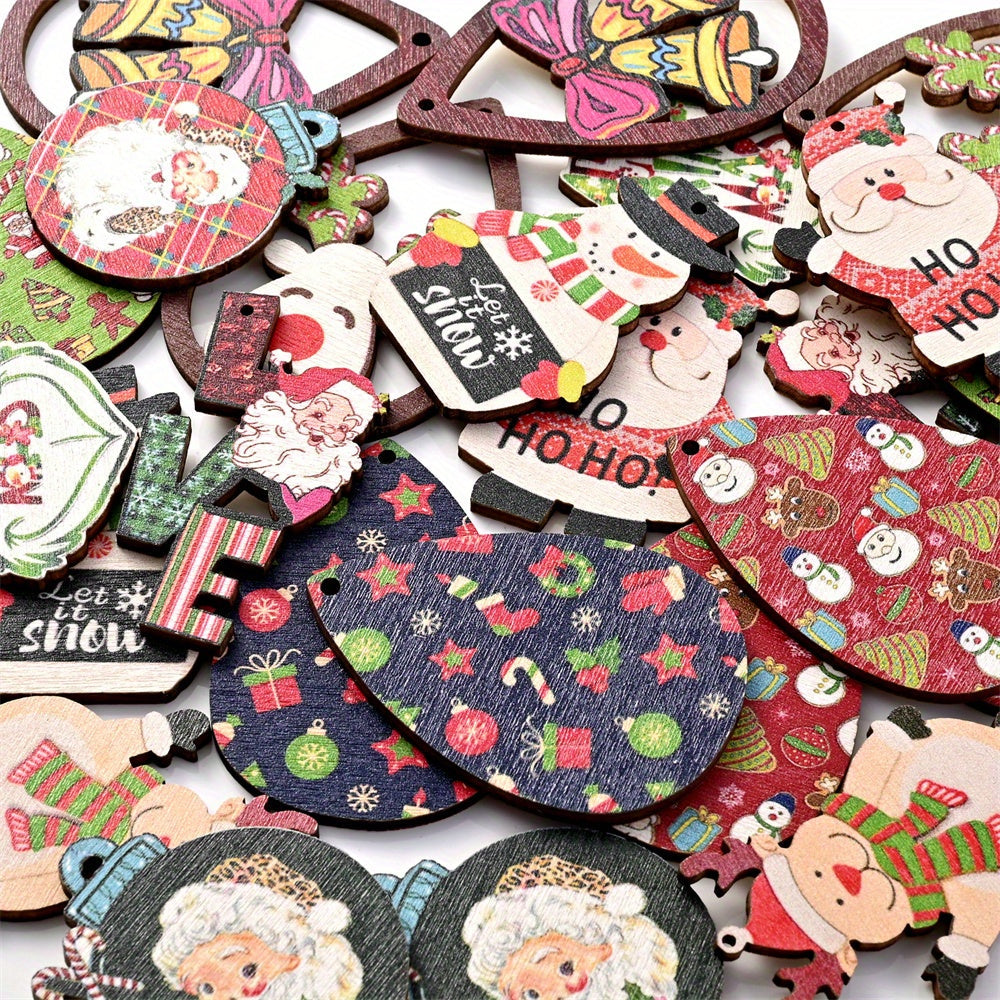 Christmas Painted Wooden Hanging Pendants