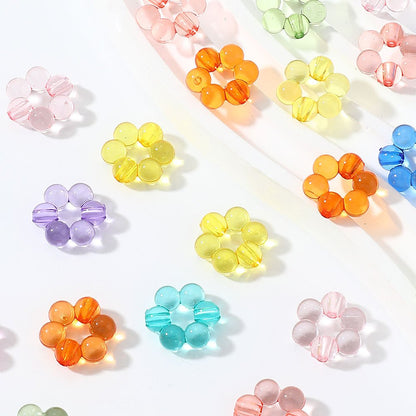 50pcs 17x16mm Transparent Flower Acrylic Beads