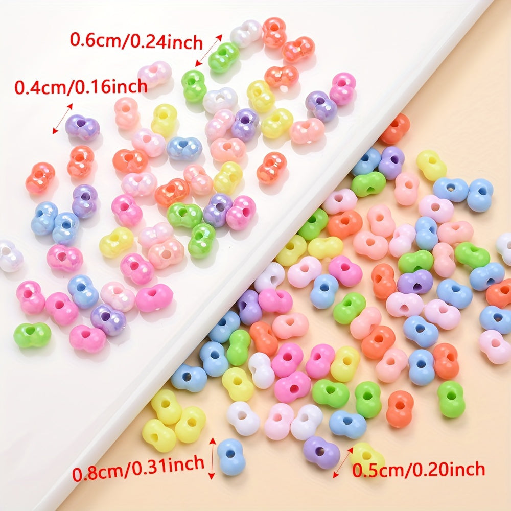 100/200PCS Multicolor Acrylic Peanut Bead Set