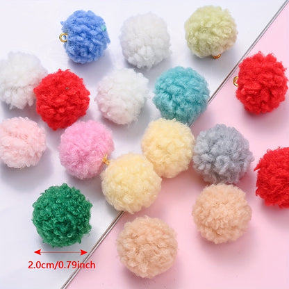 20PCS 20mm Fluffy Pom Pom Pendant Set