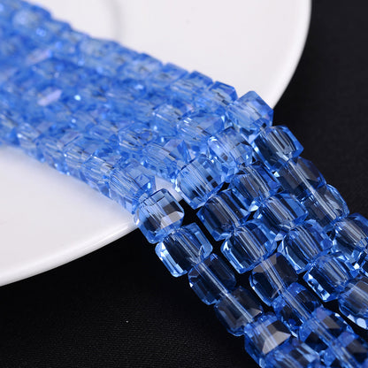 4mm Square Multi-faceted Czech Glass Cube Beads