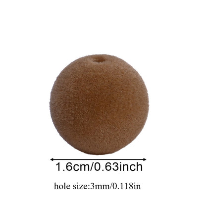 100pcs 16mm Flocking Acrylic Beads