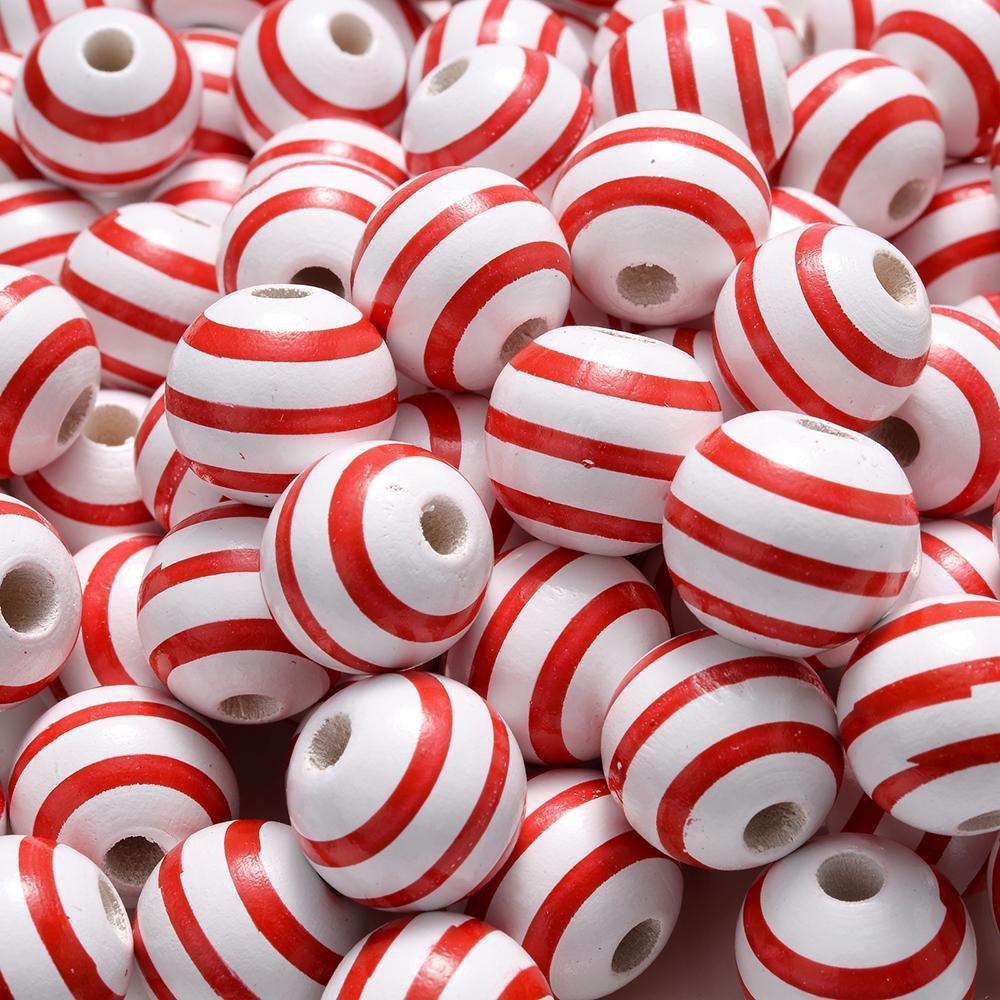 Christmas Wooden Santa & Tree Beads