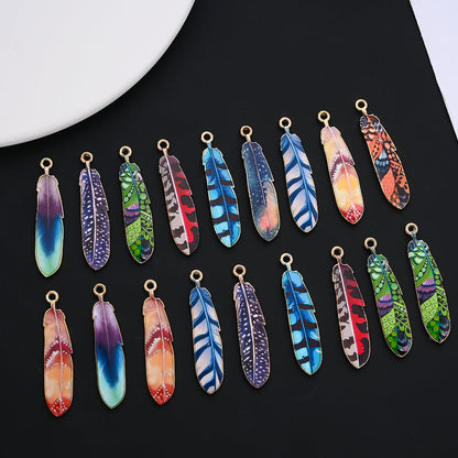 Bohemian Feather Alloy Pendant Charms