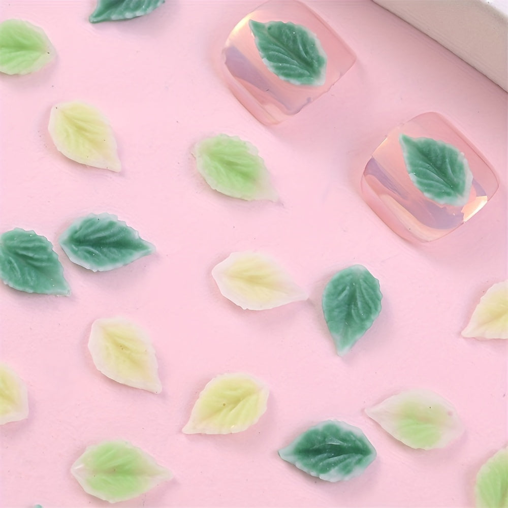 Green Leaf Nail Charms