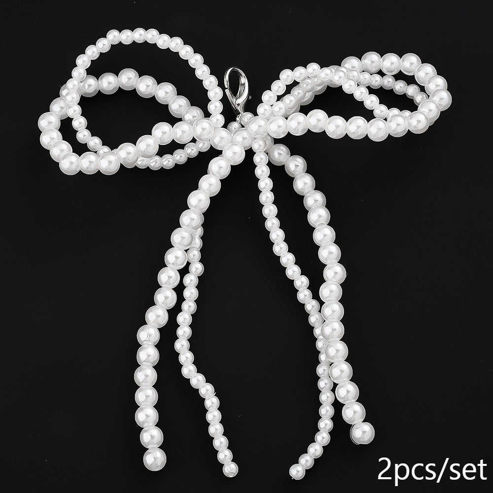 Lace Pearl Bow Keychains