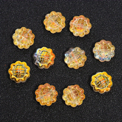 20PCS 15mm Transparent AB Sunflower Glass Jelly Spacer Beads