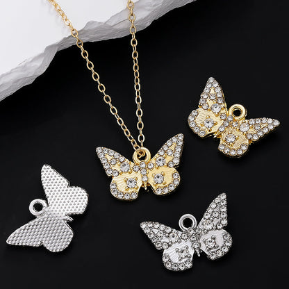 Sparkling Rhinestone Butterfly Pendant Charms