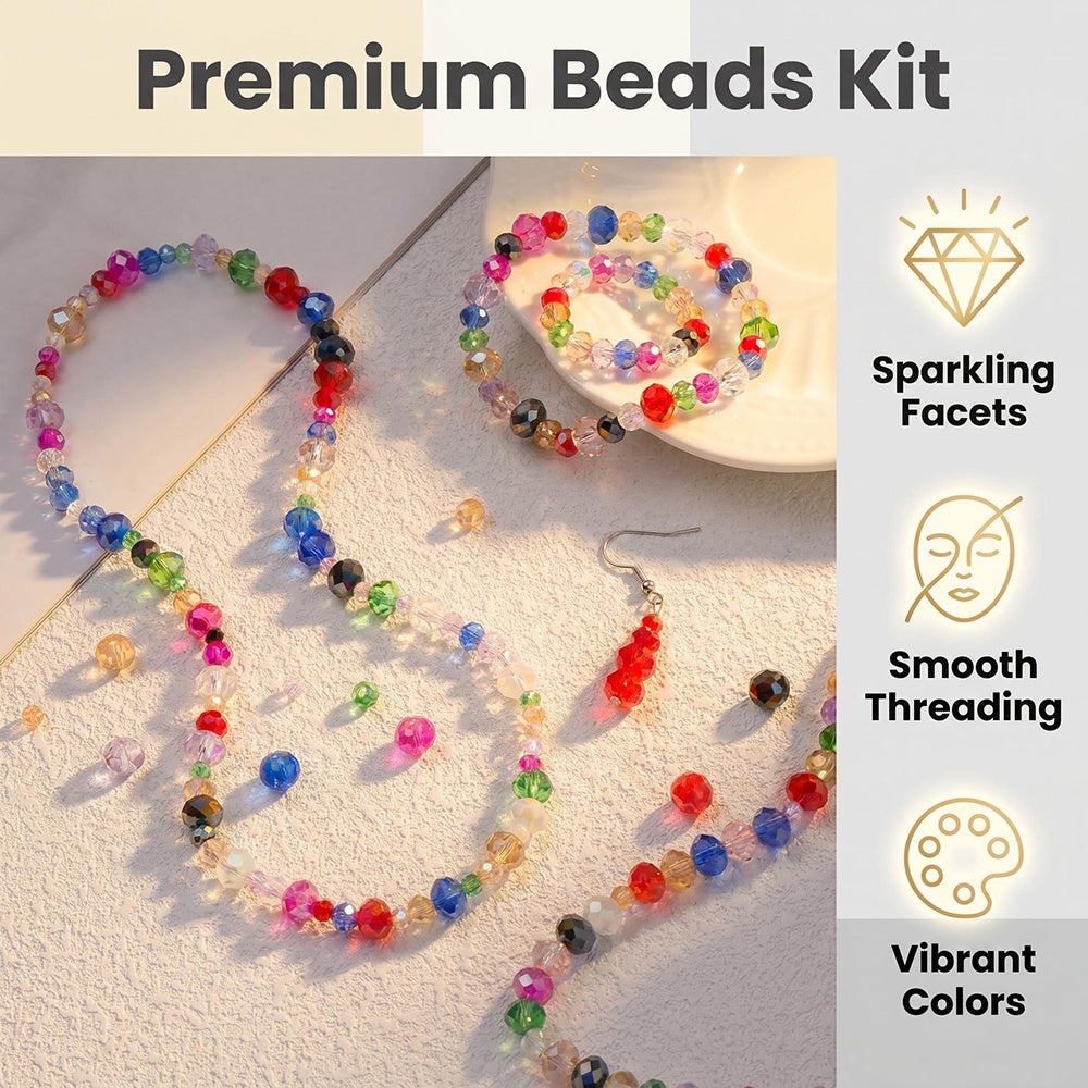 800pcs Sparkling Artificial Crystal Beads Set