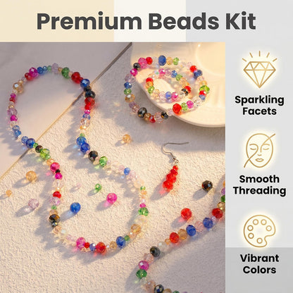 800pcs Sparkling Artificial Crystal Beads Set
