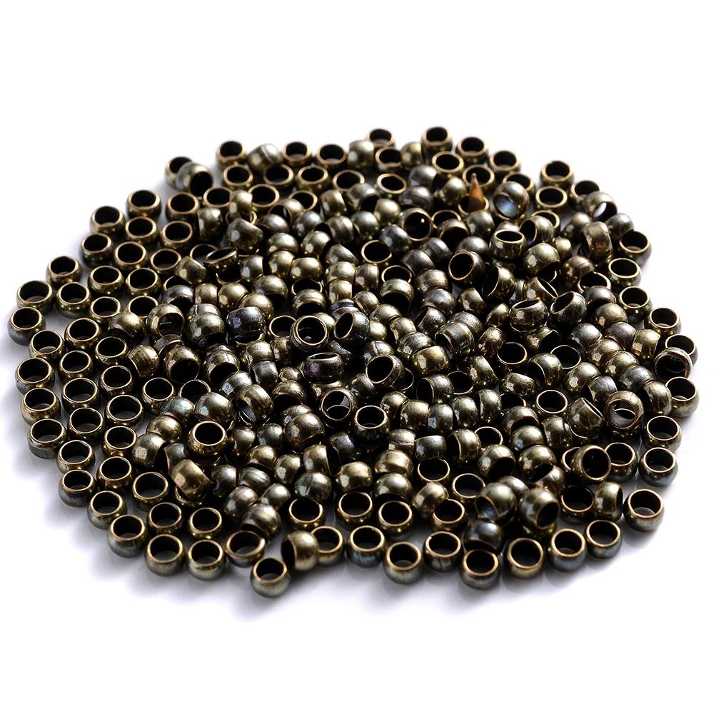 500pcs Copper Ball Crimp End Beads