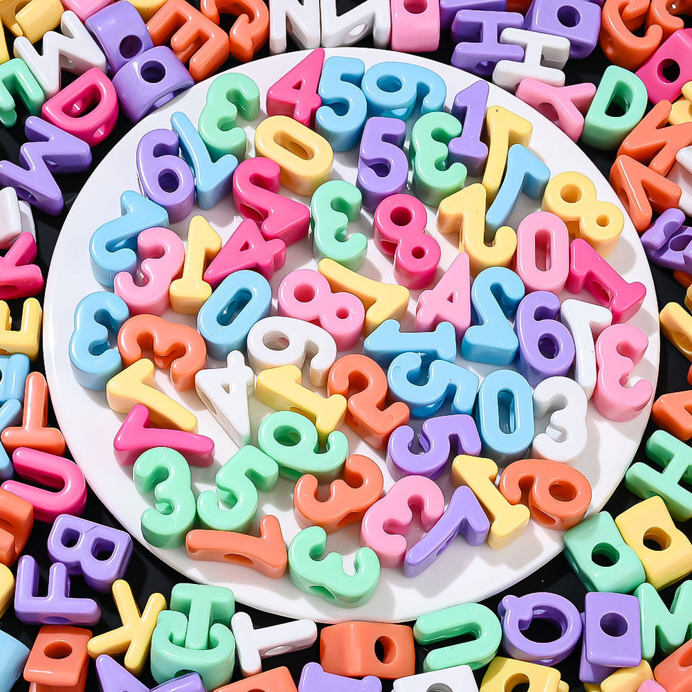 500G Bulk Alphanumeric Acrylic Bead Mix