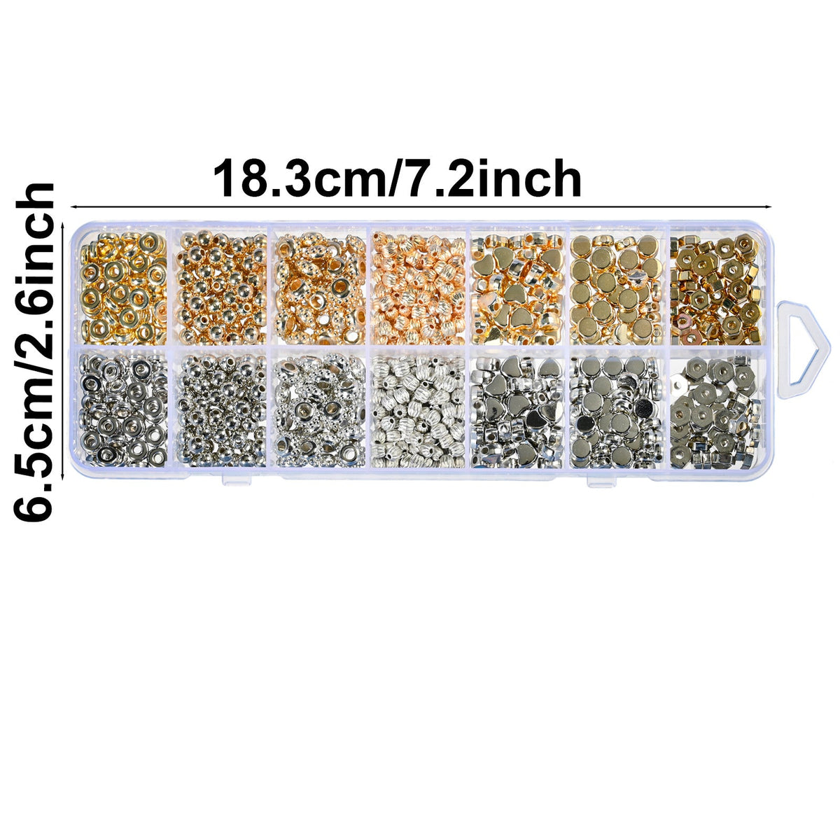 14-Grid Gold & Silver CCB Acrylic Spacer Bead Set
