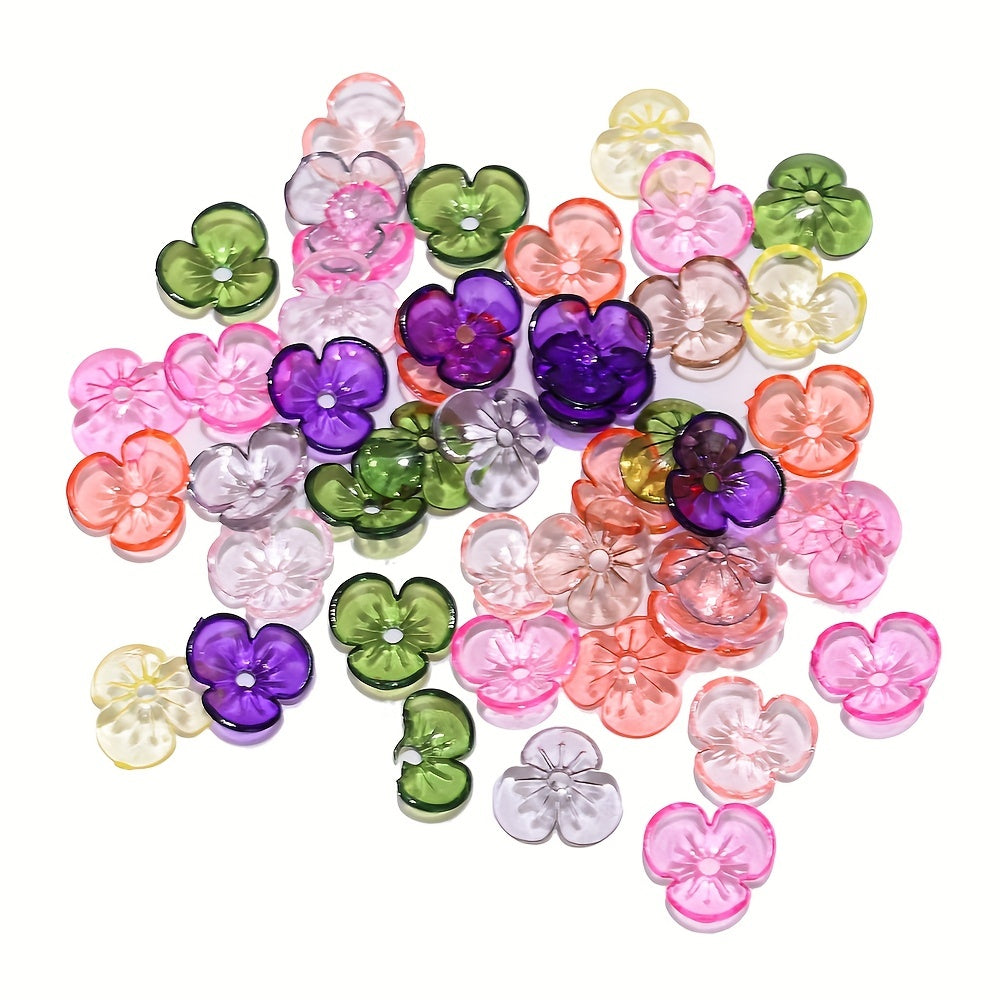 100pcs Transparent Trifolia Acrylic Beads