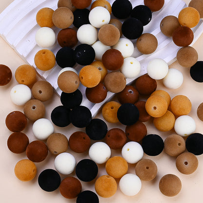 50pcs 16mm Fluffy Acrylic Round Beads