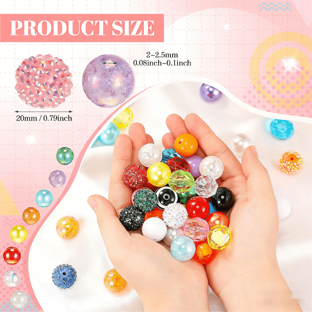 Rainbow Bubblegum Rhinestone Beads