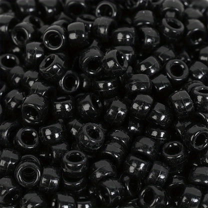 100pcs Colorful Acrylic Big Hole Pony Beads- 6x9mmLarge Hole Beads