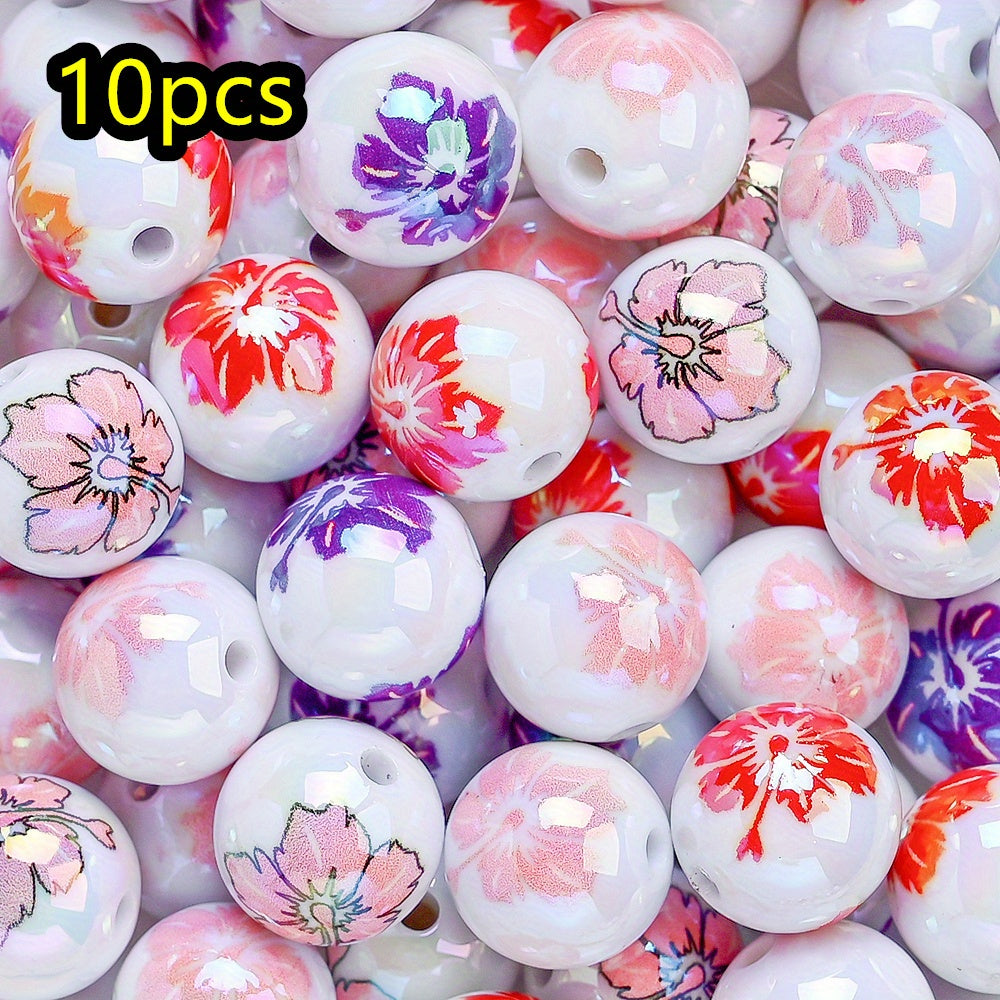 10pcs 16mm Pink Tulip Flower Acrylic Beads
