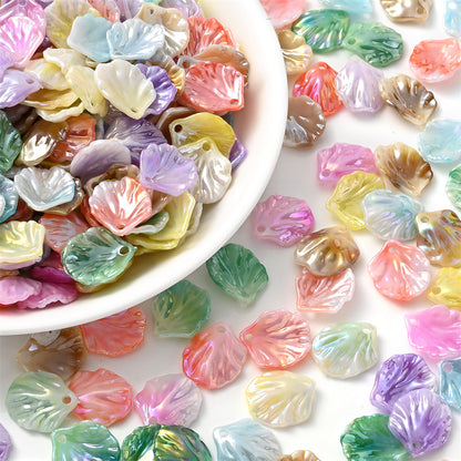50pcs 15x17mm Acrylic Shell & Leaf Beads