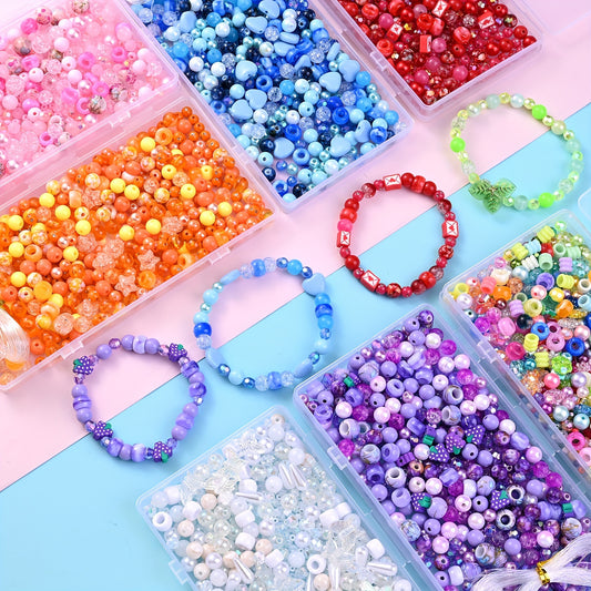 Colorful Acrylic Rice Beads Set