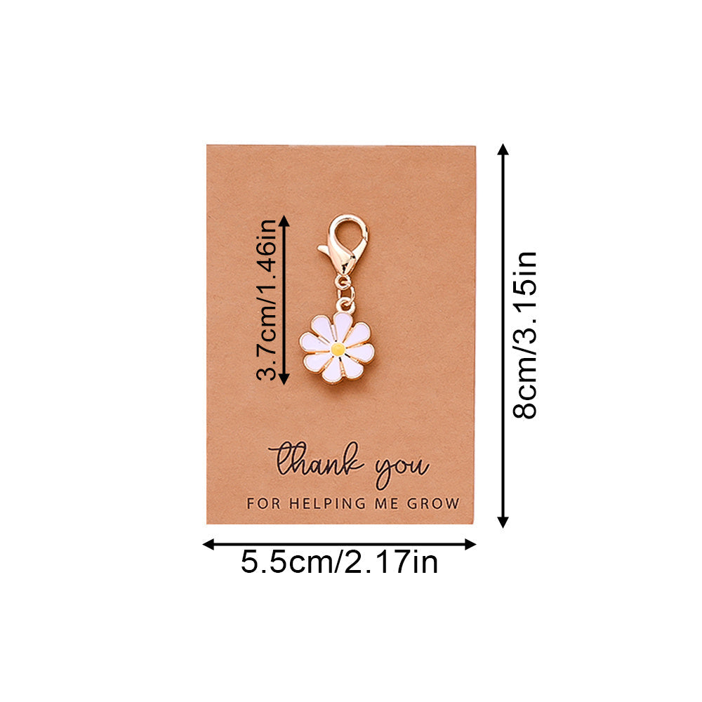 Daisy Flower Keychain with Thank You Card