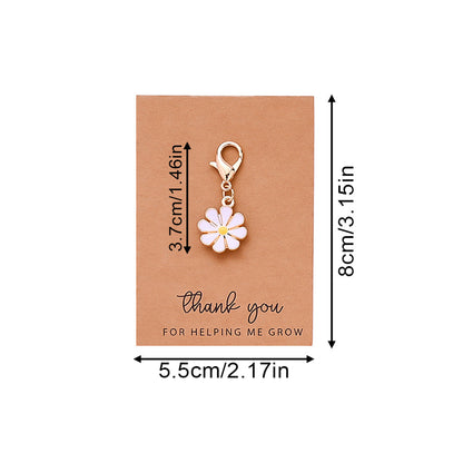 Daisy Flower Keychain with Thank You Card