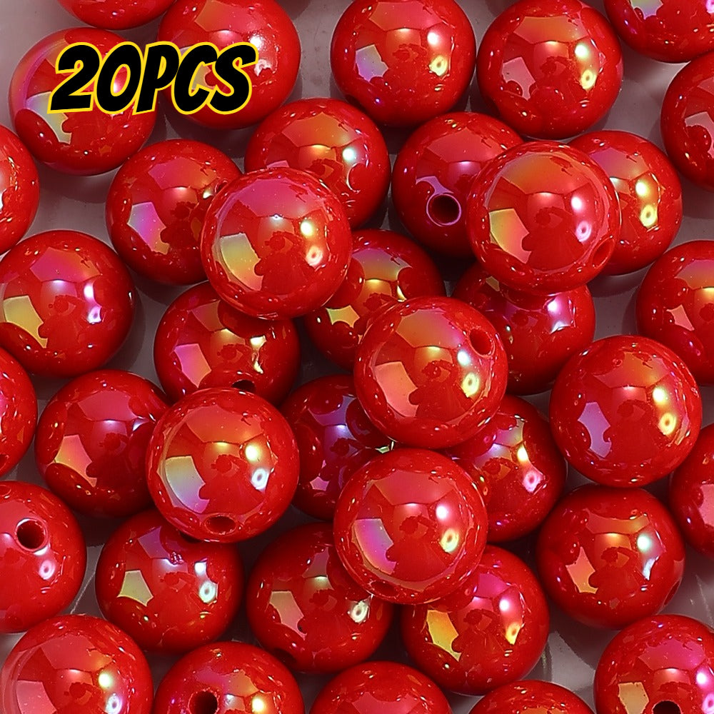 20pcs/set 16mm Shiny AB Color Round Acrylic Focal Beads