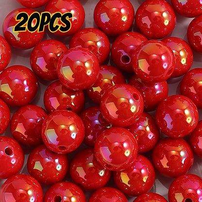 20pcs/set 16mm Shiny AB Color Round Acrylic Focal Beads
