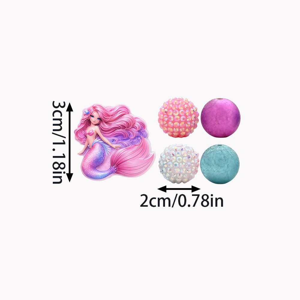 25pcs/set Mermaid Princess Acrylic Beads Set
