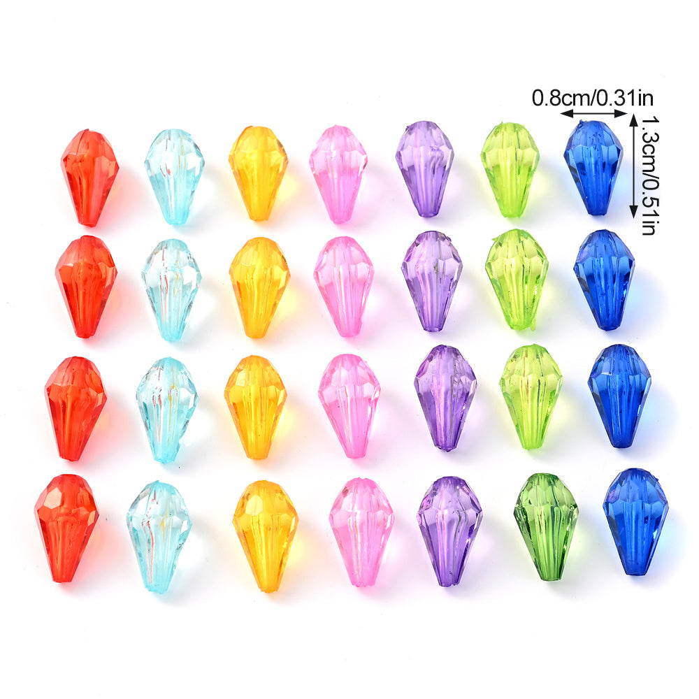 Faceted Waterdrop Acrylic Beads