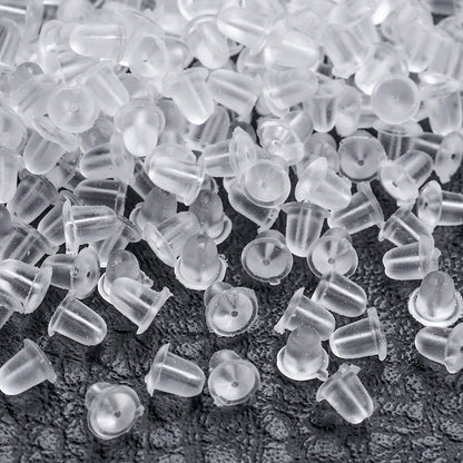 100PCS Soft Silicone Earring Back Set