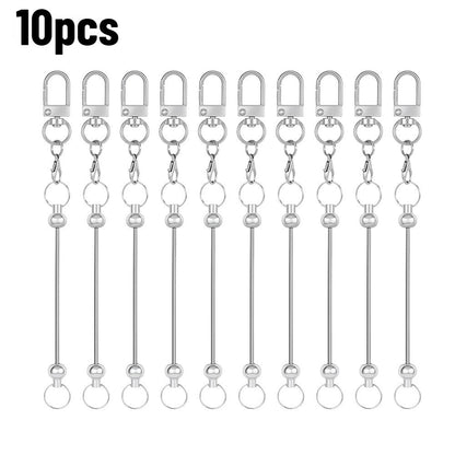 10-Piece 15 mm Silver Chain DIY Keychain Set