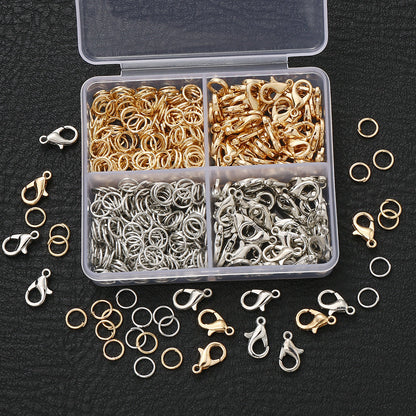 500PCS Gold & Silver Lobster Clasp and Open Jump Ring Set