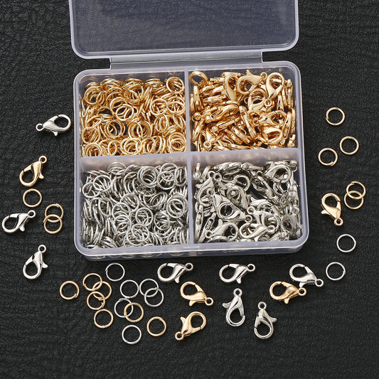 500PCS Gold & Silver Lobster Clasp and Open Jump Ring Set