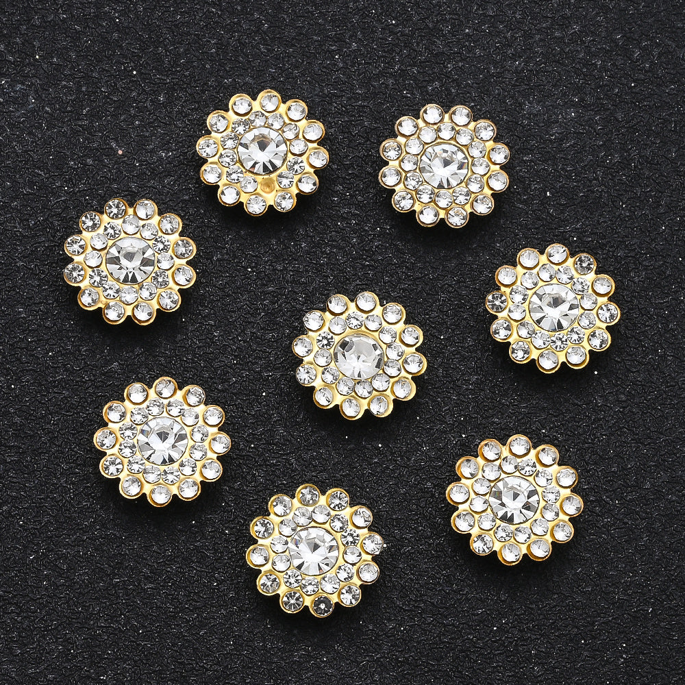 50pcs 13.8mm Crystal Claw Rhinestone Flatback Cabochons