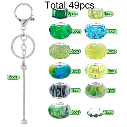 Silver Beaded Keychain Making Kit