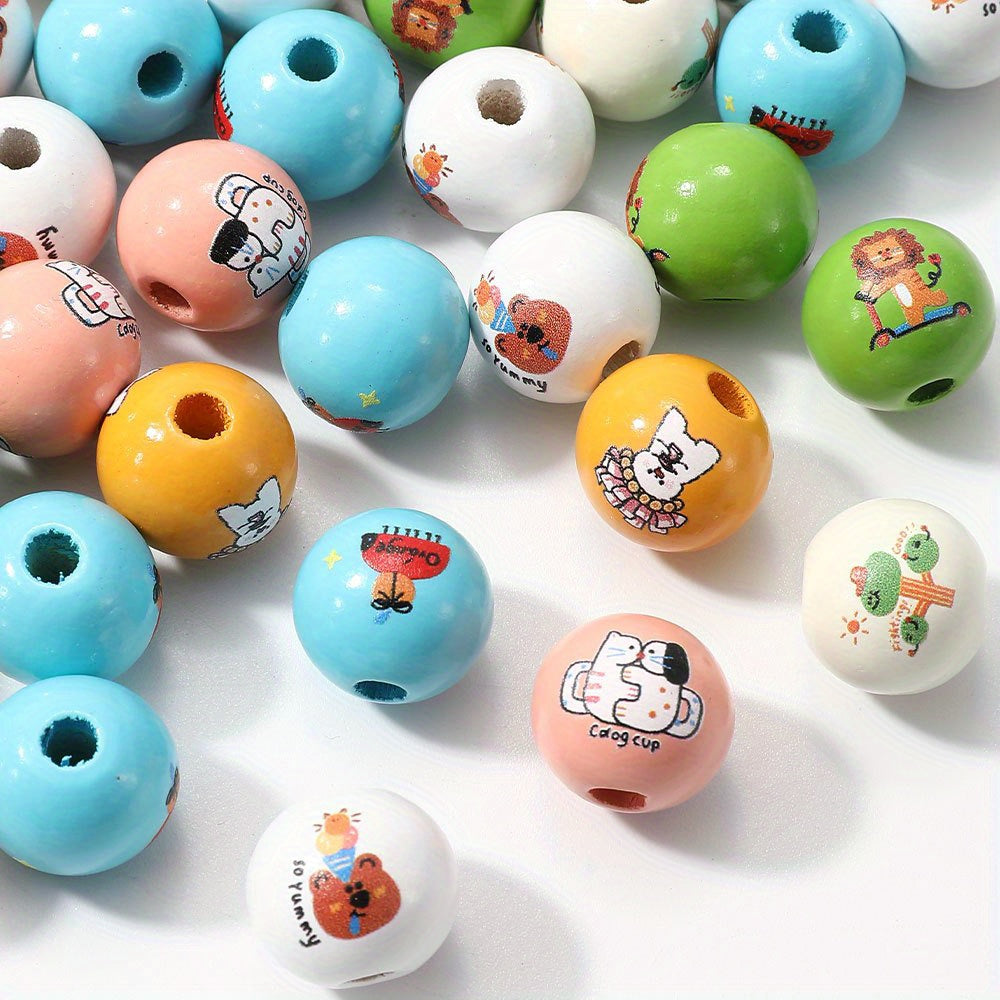 Mixed Round Wooden Beads
