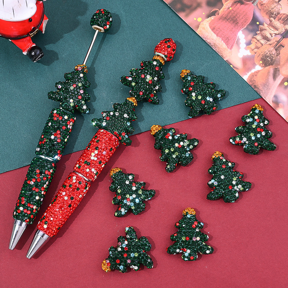 Christmas Tree Rhinestone Beads