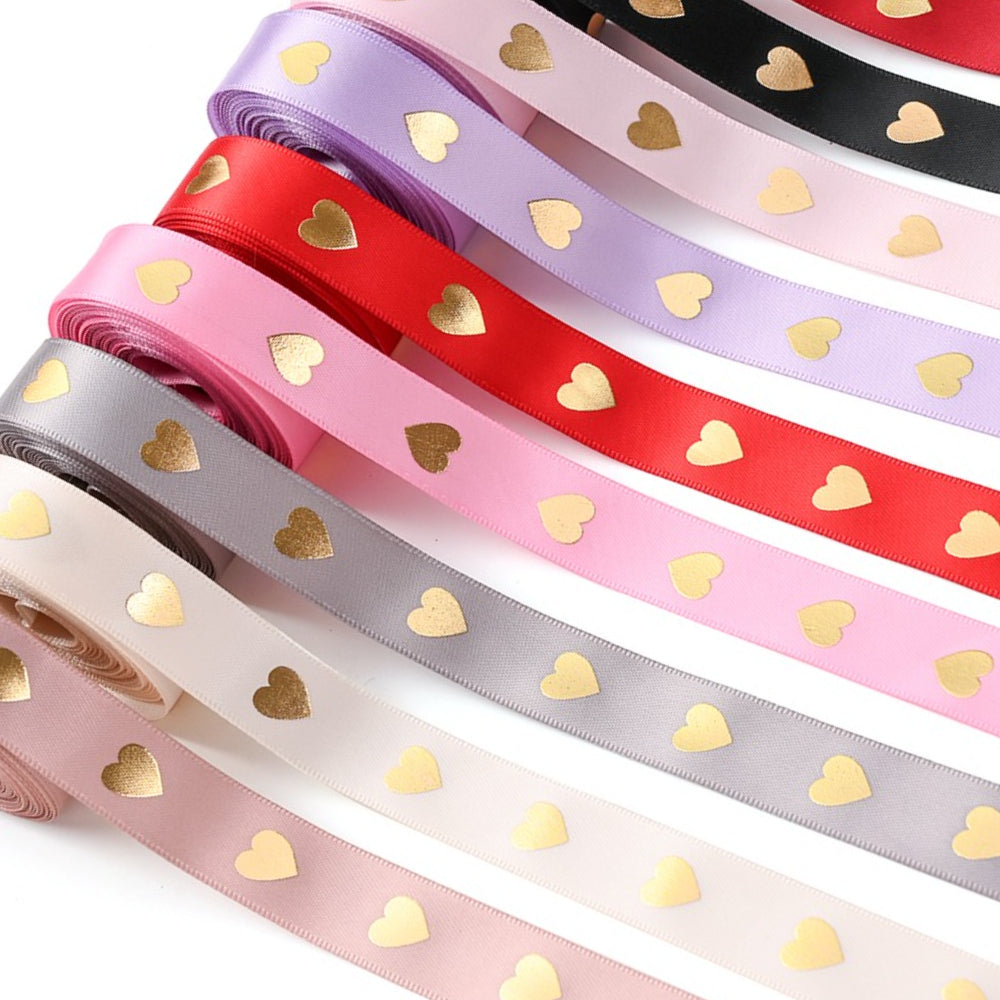 1 Roll 5 Yards Peach Heart Hot Stamping Ribbon
