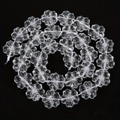 Transparent Flower Glass Beads