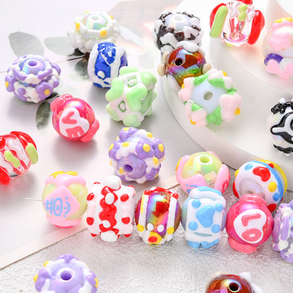 Painted Mixed Color Acrylic Beads