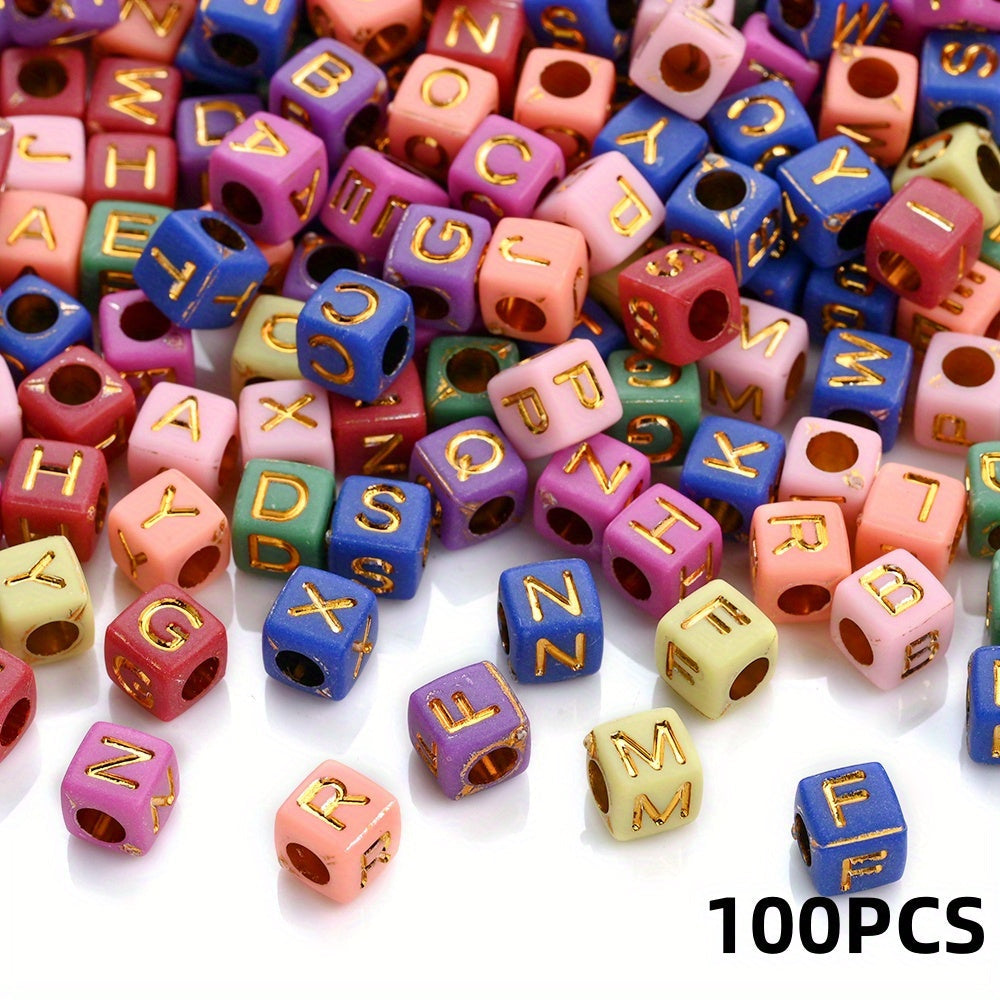 100PCS 4×7mm Heart-Shaped A-Z Letter Acrylic Bead Set