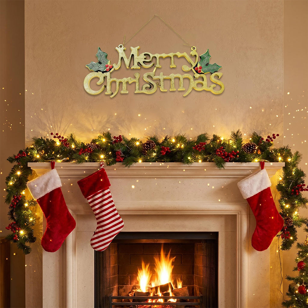 Golden Merry Christmas Letter Pendants