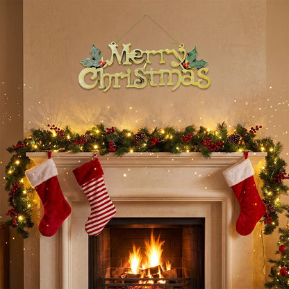 Golden Merry Christmas Letter Pendants