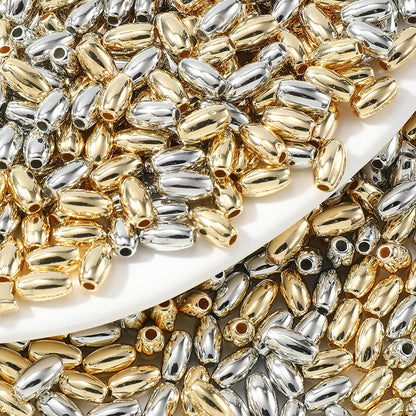Gold and Silver Oval Acrylic Spacer Beads