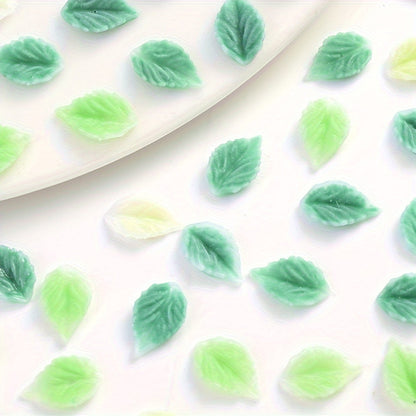 Green Leaf Nail Charms