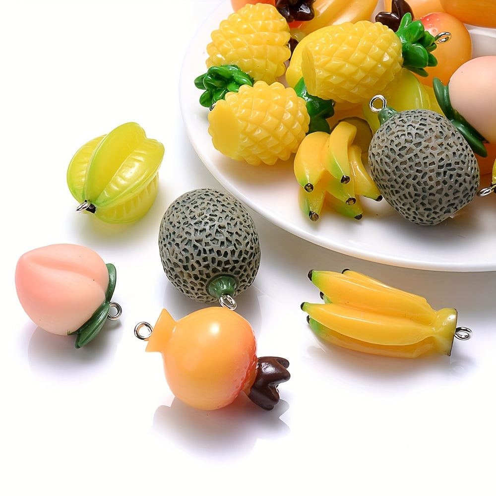 Mixed Fruit Resin Charm Pendants