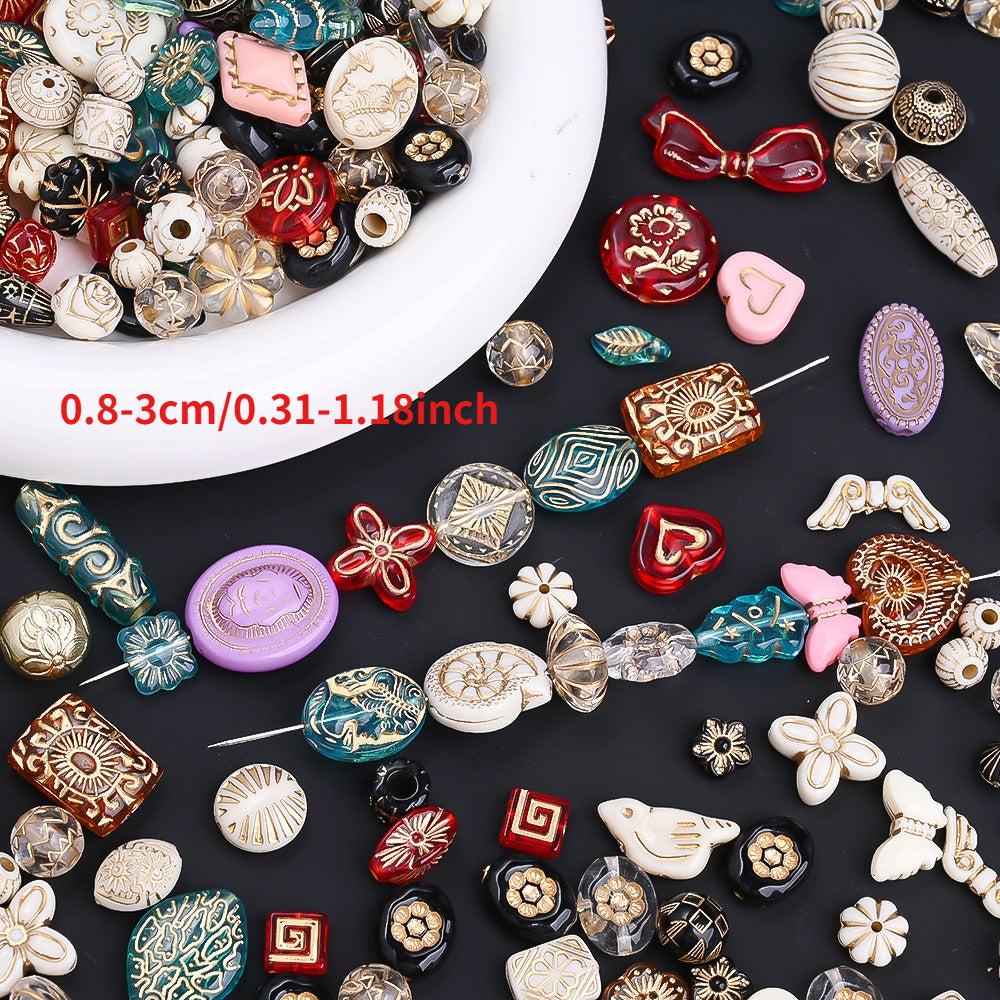 Vintage Floral Acrylic Bead Set