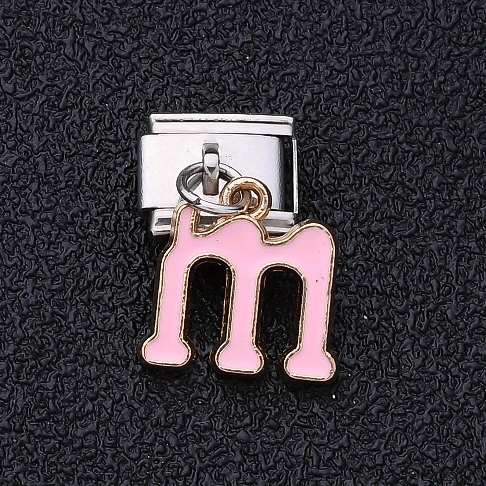 1PC A-Z English Letter Charm Link Set for 9mm Bracelets